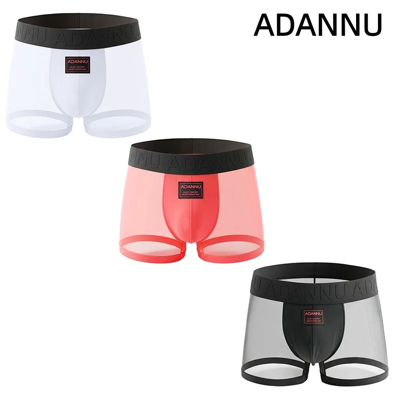 ADANNU 3PCS Mens Ice Silk Seamless Boxer Shorts Ultra Thin 0.01mm Transparent See through Comfortable Underpants
ADANNU 3PCS Mens Ice Silk Seamless Boxer Shorts Ultra Thin 0.01mm Transparent See through Comfortable Underpants