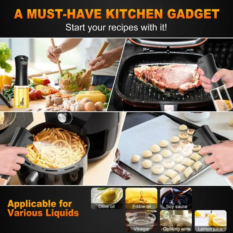 Oil Mister Spray Bottle For Cooking 160ml Electric Spray Oil Dispenser For Kitchen Heat-resistant Leak-proof Kitchen Dispenser
Oil Mister Spray Bottle For Cooking 160ml Electric Spray Oil Dispenser For Kitchen Heat-resistant Leak-proof Kitchen Dispenser