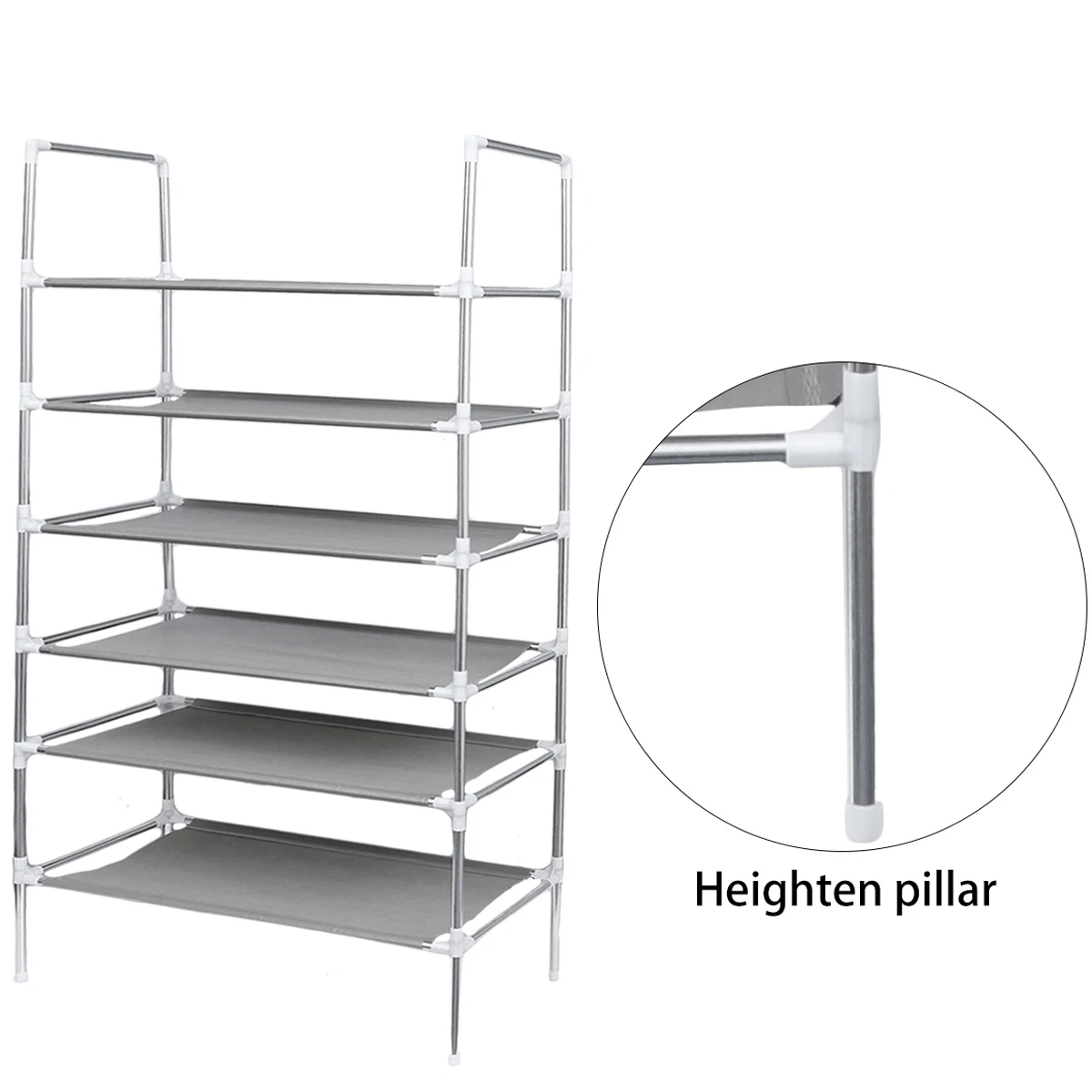 Metal Shoe Rack Home Fabric Shelf Grey Easy Installation Storage Solution For Shoes Books Makeups
Metal Shoe Rack Home Fabric Shelf Grey Easy Installation Storage Solution For Shoes Books Makeups