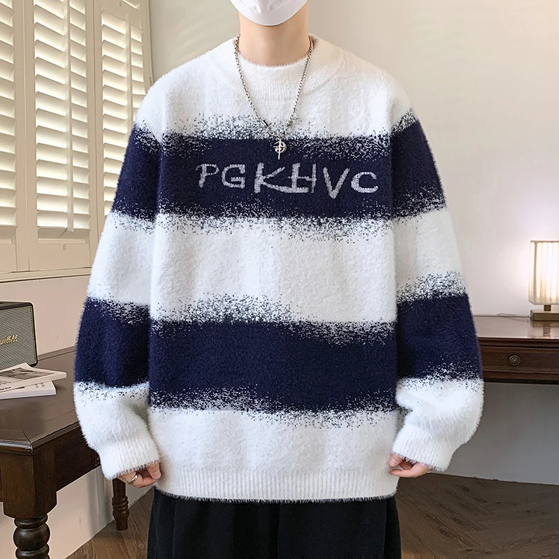 2024 New Fall Winter High-Quality Sweaters For Men Wide Stripe Expanded Knitted Sweaters Fashion Casual Warm Mens Sweaters
2024 New Fall Winter High-Quality Sweaters For Men Wide Stripe Expanded Knitted Sweaters Fashion Casual Warm Mens Sweaters