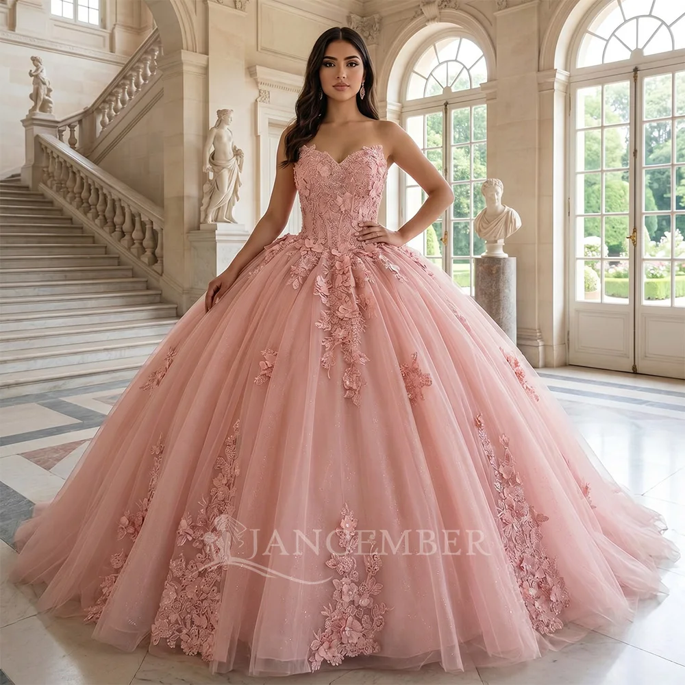 Glittering Quinceanera Dresses Lace 3D Flower 15 Anos Princess Ball Gown Birthday Customized Dresses vestidos de 15 quinceañera
Glittering Quinceanera Dresses Lace 3D Flower 15 Anos Princess Ball Gown Birthday Customized Dresses vestidos de 15 quinceañera