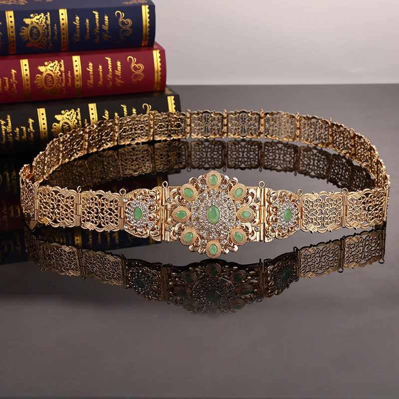 Moroccan Elegant Women's Robe Belt Round Crystal Waist Chain Adjustable Length Arab Fashion Metal Women's Wedding Belt
Moroccan Elegant Women's Robe Belt Round Crystal Waist Chain Adjustable Length Arab Fashion Metal Women's Wedding Belt