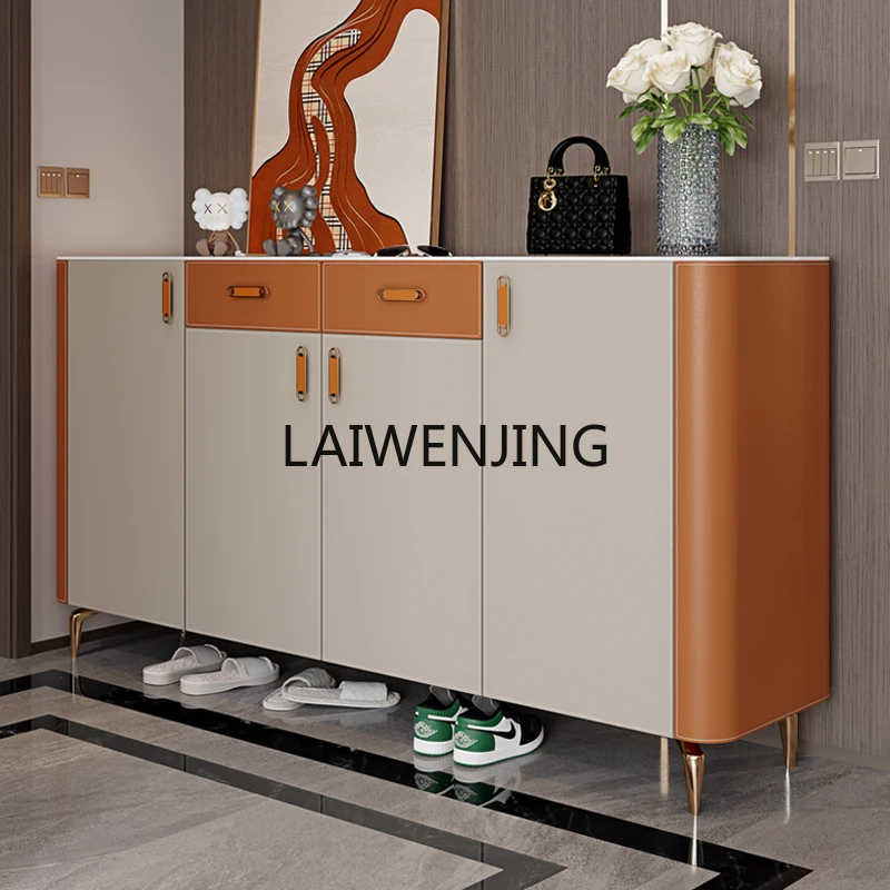 MJY light luxury saddle leather shoe cabinet against the wall, large capacity entrance solid wood shoe cabinet
MJY light luxury saddle leather shoe cabinet against the wall, large capacity entrance solid wood shoe cabinet