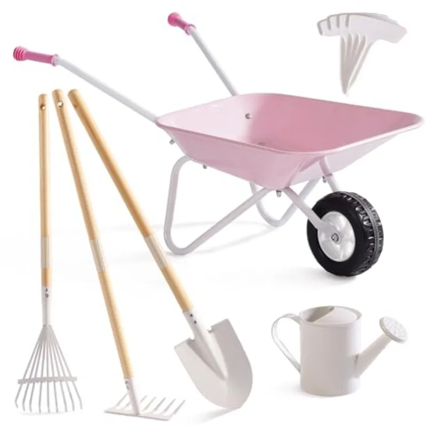 Wheelbarrow with Gardening Tools Set-9pcs Metal Toddler Wheelbarrow Garden Tools Watering Can Plant Labels Child Outdoor Toy fo
Wheelbarrow with Gardening Tools Set-9pcs Metal Toddler Wheelbarrow Garden Tools Watering Can Plant Labels Child Outdoor Toy fo