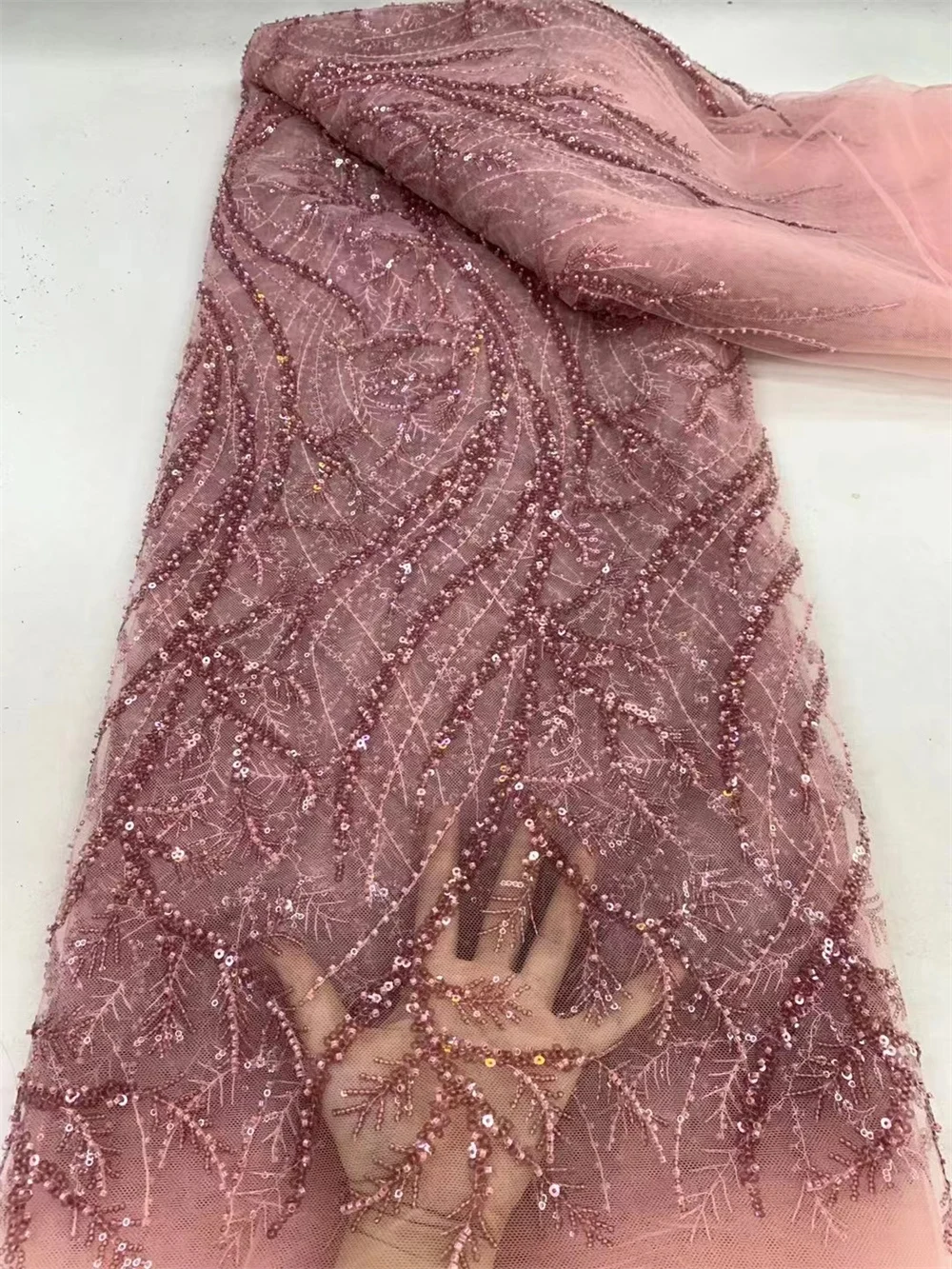 African Beaded Sequins Lace Fabric for Nigerian Wedding,French Net lace fabric, Tulle Embroidered Groom, High Quality ,2024
African Beaded Sequins Lace Fabric for Nigerian Wedding,French Net lace fabric, Tulle Embroidered Groom, High Quality ,2024