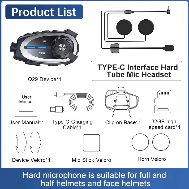 AW01 Best Selling Q29 ABS Motorcycle Helmet for Headset 1080p Camera Dual Core Chipsets Intercom for 2 People 500m Range
AW01 Best Selling Q29 ABS Motorcycle Helmet for Headset 1080p Camera Dual Core Chipsets Intercom for 2 People 500m Range