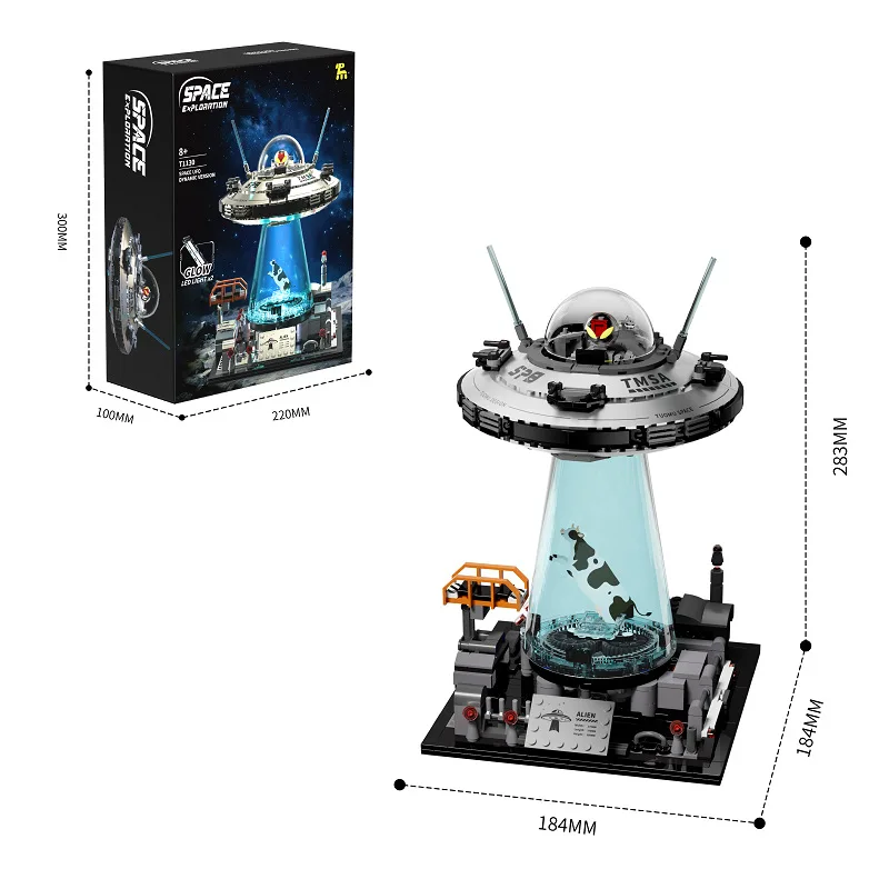 NEW UFO Cow Abduction Spacecraft Building Blocks With Light Motor Set Spaceship Bricks Toys Desktop Ornament Model Boys Gifts
NEW UFO Cow Abduction Spacecraft Building Blocks With Light Motor Set Spaceship Bricks Toys Desktop Ornament Model Boys Gifts