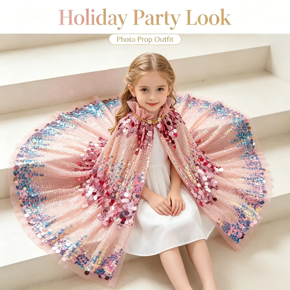 Theeper Glitter Sequin Bright New Tulle Cape Sparkle Mesh Shawl Elegant Flowy Wrap For Holiday Party Stage Photo Prop Decor Gift
Theeper Glitter Sequin Bright New Tulle Cape Sparkle Mesh Shawl Elegant Flowy Wrap For Holiday Party Stage Photo Prop Decor Gift