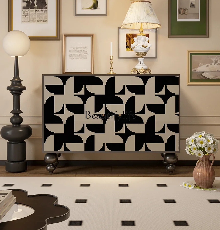 Nordic black art entrance cabinet modern simple new dining side cabinet
Nordic black art entrance cabinet modern simple new dining side cabinet