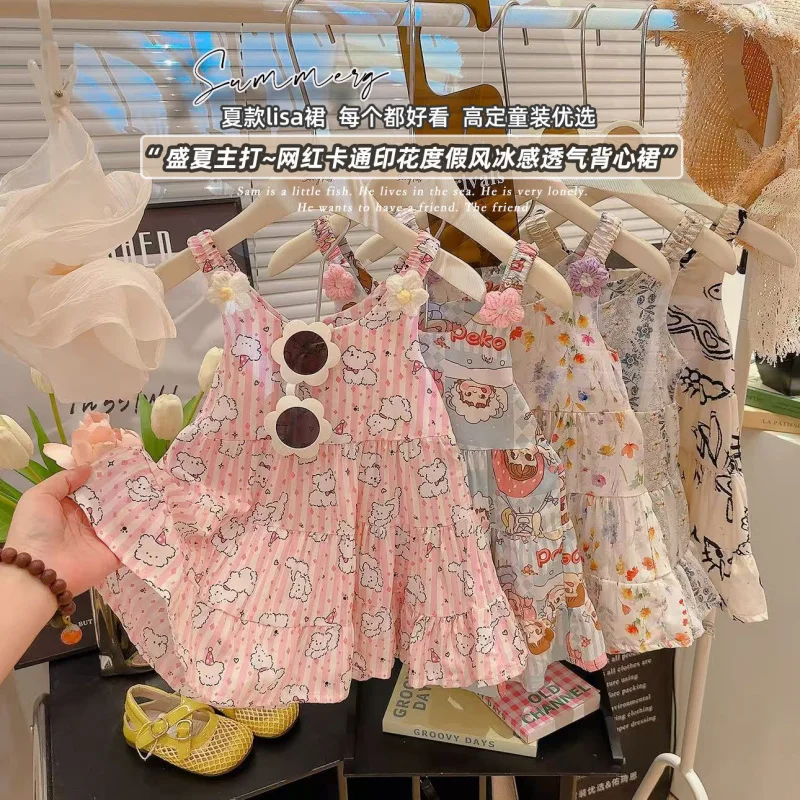 2026Summer new style girls' cotton rayon camisole dress, cute princess-style floral dress for little girls
2026Summer new style girls' cotton rayon camisole dress, cute princess-style floral dress for little girls