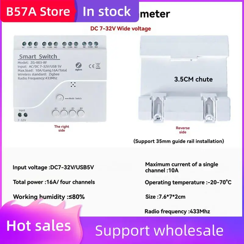 B57A Tuya Zigbee Wi-Fi 4-канальный умный переключатель с датчиком температуры и влажности, пассивный сухой контактный переключатель для Alexa Alice
B57A Tuya Zigbee Wi-Fi 4-канальный умный переключатель с датчиком температуры и влажности, пассивный сухой контактный переключатель для Alexa Alice