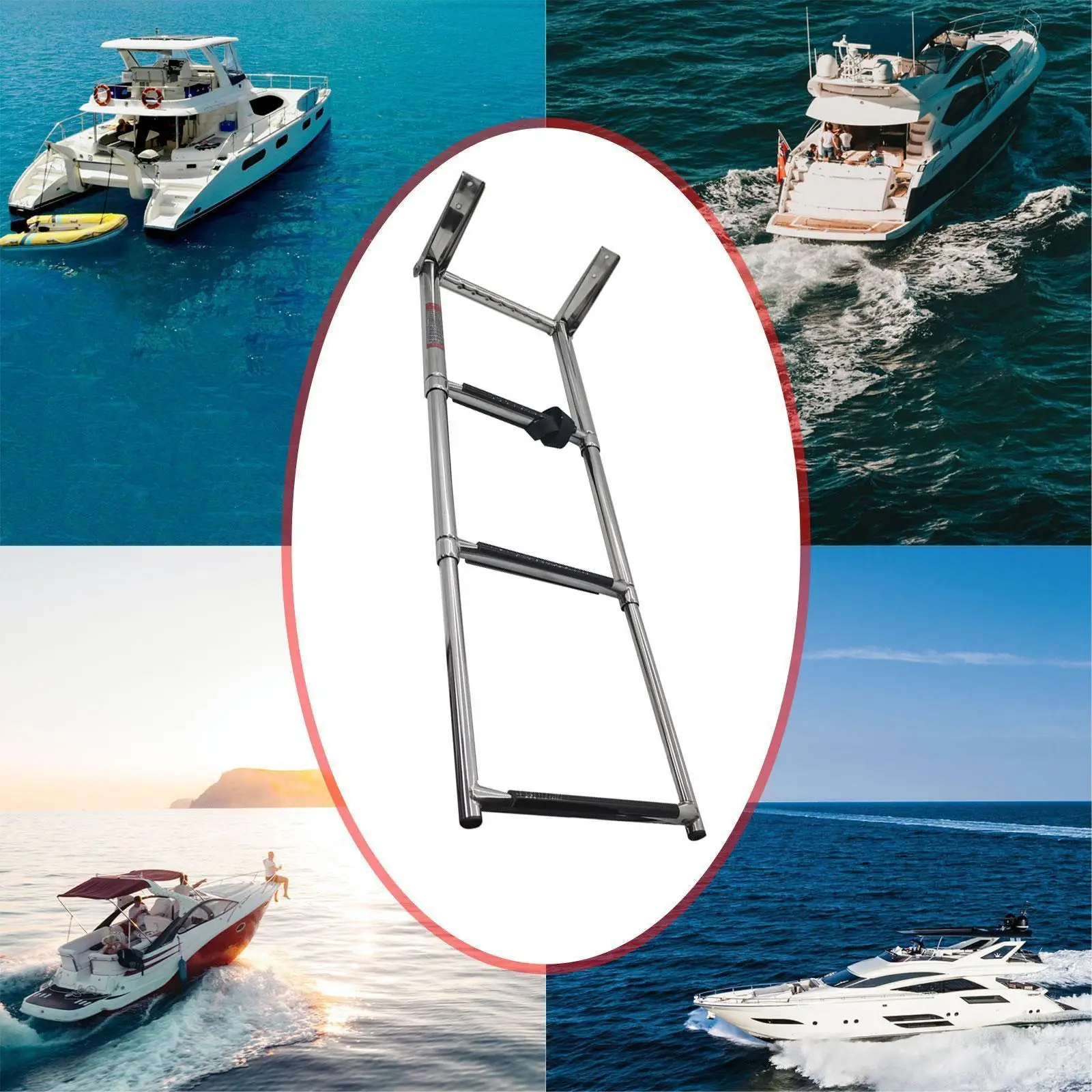 Telescopic Boat Ladder Multipurpose AntiSlip Marine Transom Boarding Ladder for Pontoon Boat Water Sports Swimming Pool
Telescopic Boat Ladder Multipurpose AntiSlip Marine Transom Boarding Ladder for Pontoon Boat Water Sports Swimming Pool