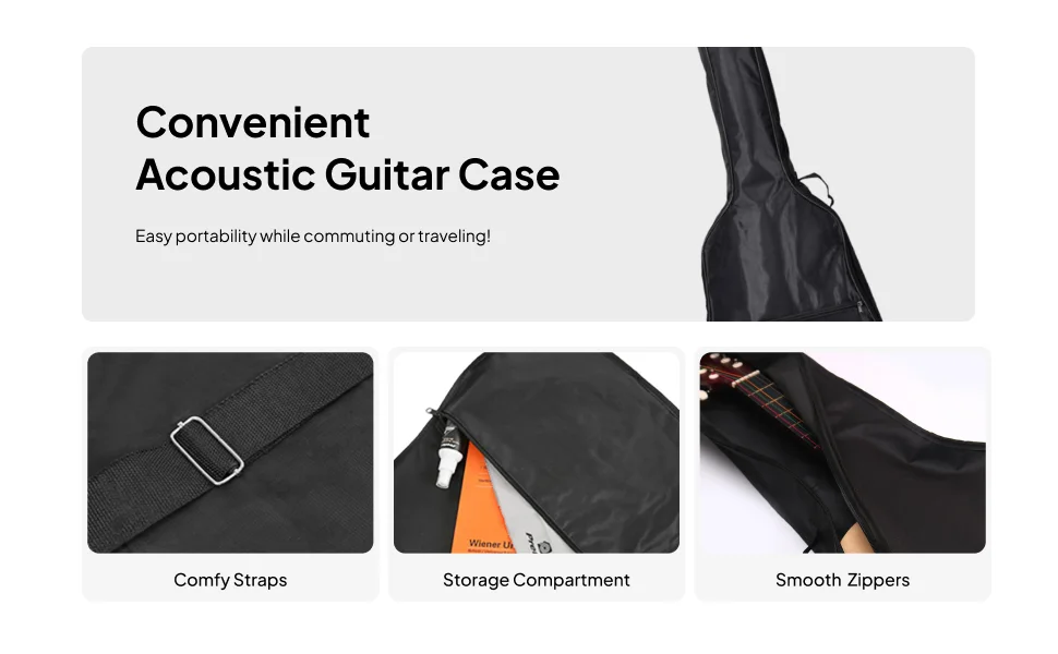 Acoustic Guitar Case Guitar Gig Bag Carrying Handle, Electric Guitar Dust Cover Guitar Case for Music files Capo Notebook
Acoustic Guitar Case Guitar Gig Bag Carrying Handle, Electric Guitar Dust Cover Guitar Case for Music files Capo Notebook