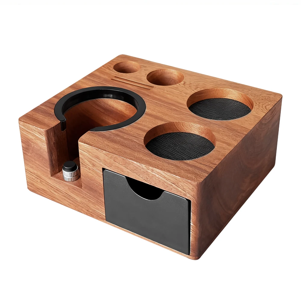 Wooden Coffee Tamper station base Portafilter Holder Rack Espresso tamper mat fit 51/53/58mm
Wooden Coffee Tamper station base Portafilter Holder Rack Espresso tamper mat fit 51/53/58mm