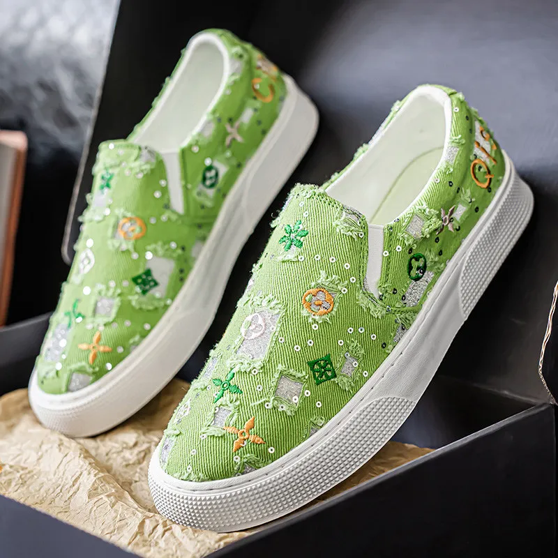 New Embroidered Canvas Shoes Man Platform Green Men’s Loafers Summer Slip-On Skateboard Sneakers Male espadrilles zapatos hombre
New Embroidered Canvas Shoes Man Platform Green Men’s Loafers Summer Slip-On Skateboard Sneakers Male espadrilles zapatos hombre