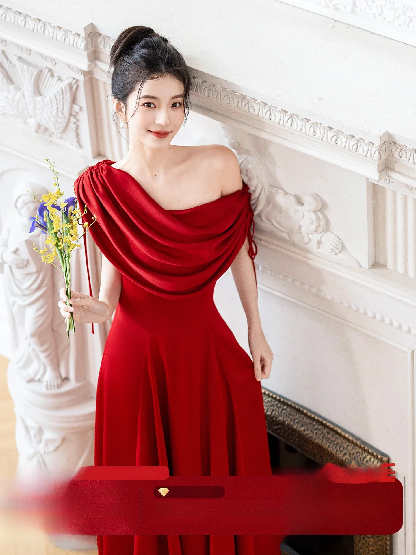 Red Wedding Dress Irisy Poem Wish Bridal Gown with Sling Strap for Engagement And Wedding Ceremony Fashionable Midi Dress
Red Wedding Dress Irisy Poem Wish Bridal Gown with Sling Strap for Engagement And Wedding Ceremony Fashionable Midi Dress
