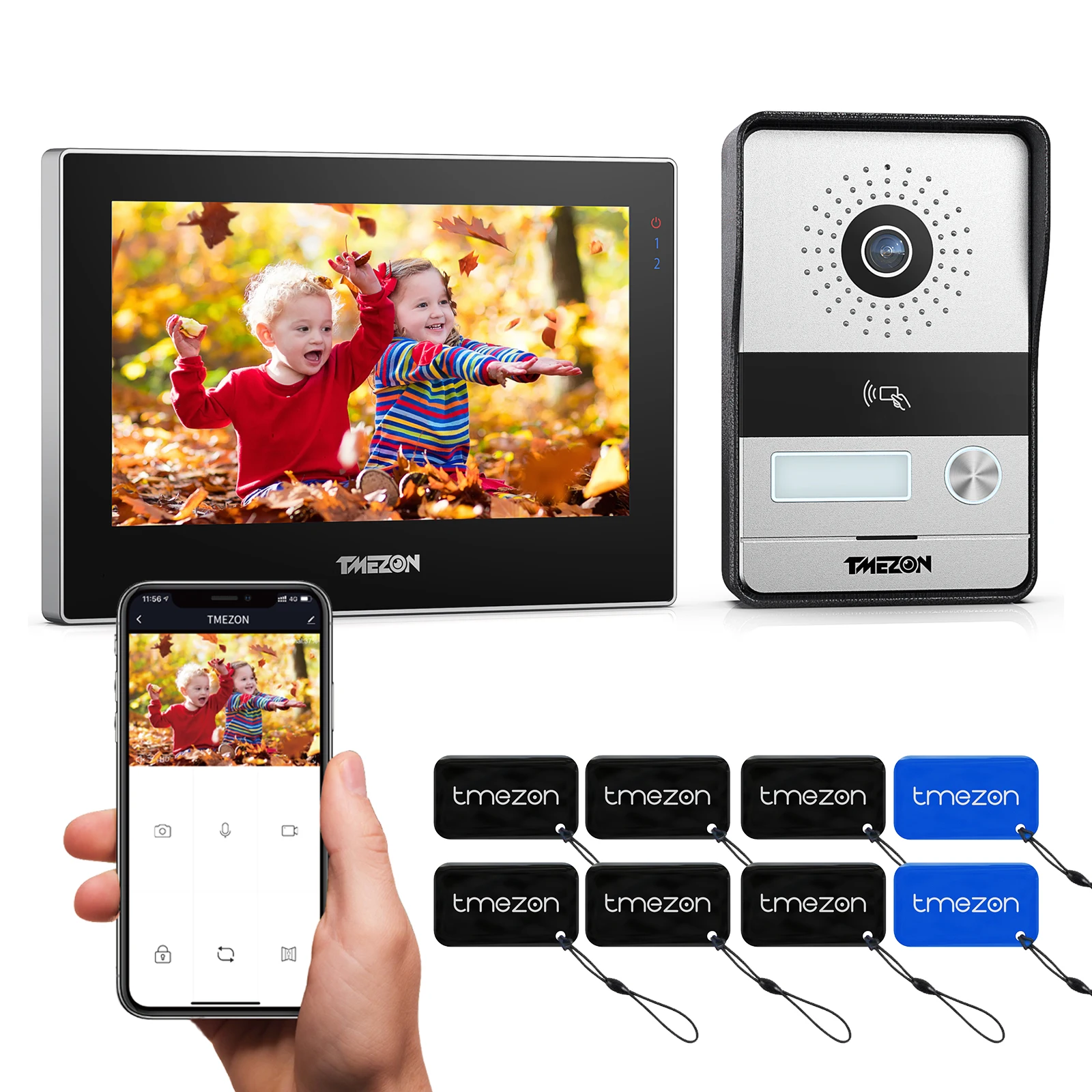 TMEZON 2 Wire WiFi Video Doorphone 7inch Wifi Touch Screen with 1080P Wired Doorbell 4in1 APP/Password/Card Swipe/Monitor tuya
TMEZON 2 Wire WiFi Video Doorphone 7inch Wifi Touch Screen with 1080P Wired Doorbell 4in1 APP/Password/Card Swipe/Monitor tuya
