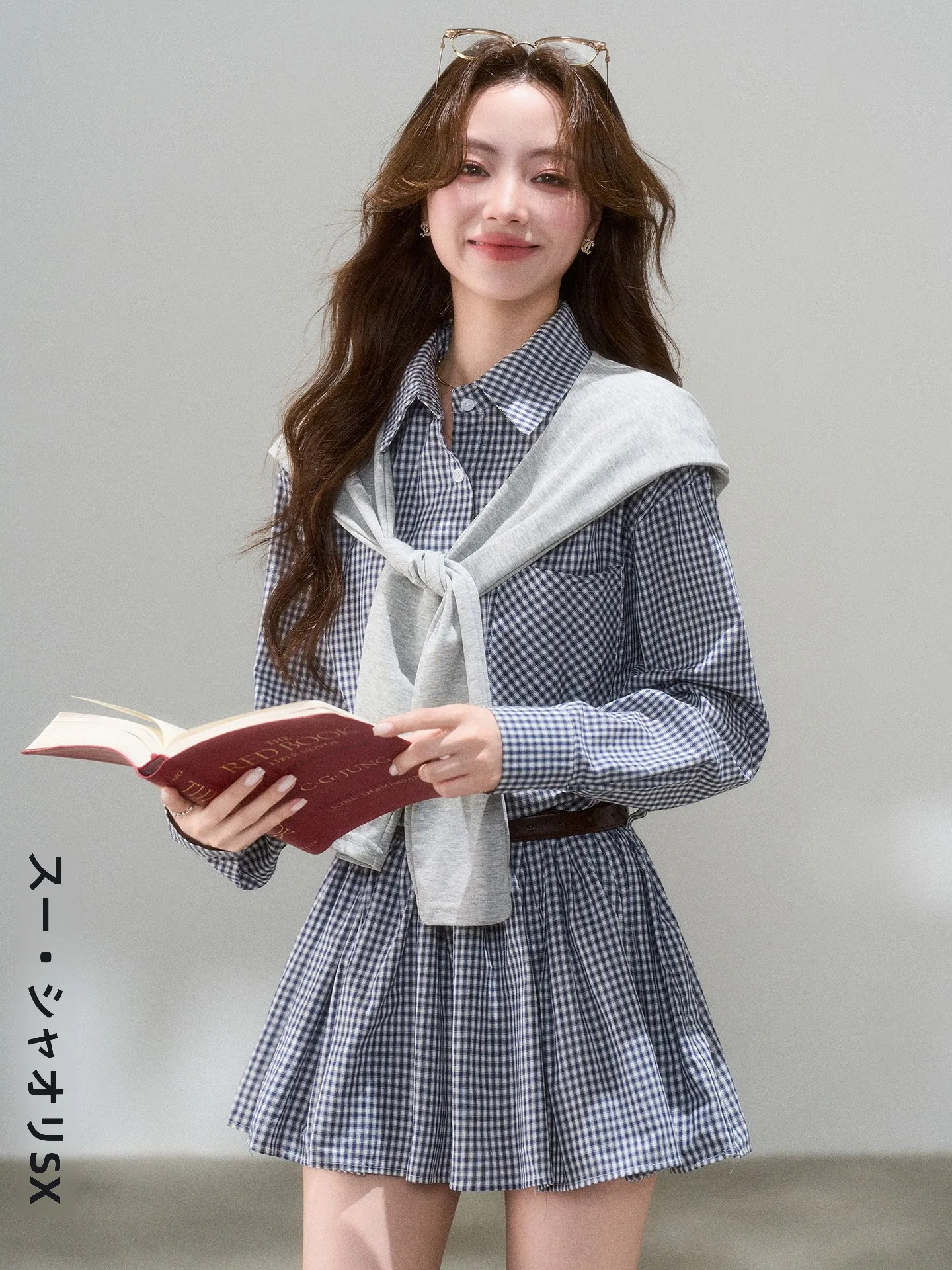 Spring New Style Korean Plaid Shawl Shirt Dress Women's Waist Cinched Short Skirt Long Sleeve Casual A-Line Dress
Spring New Style Korean Plaid Shawl Shirt Dress Women's Waist Cinched Short Skirt Long Sleeve Casual A-Line Dress