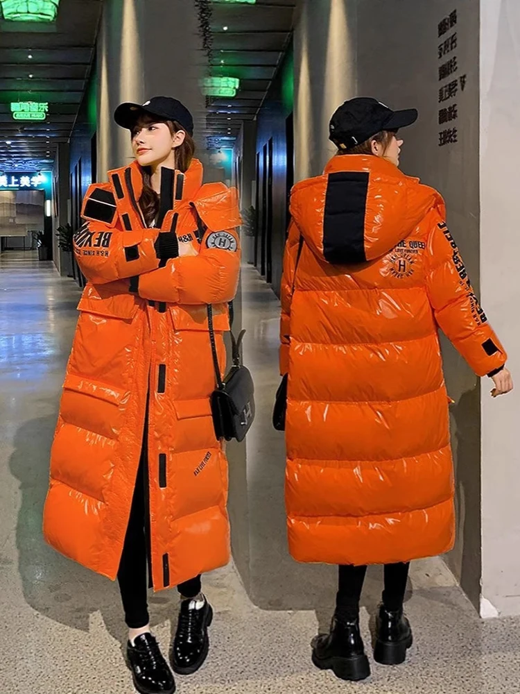 Black Glossy Parker Female Warm Winter Thicken Down cotton Jacket Windproof Rainproof Women's Hooded Coat Casual Long Overcoat
Black Glossy Parker Female Warm Winter Thicken Down cotton Jacket Windproof Rainproof Women's Hooded Coat Casual Long Overcoat