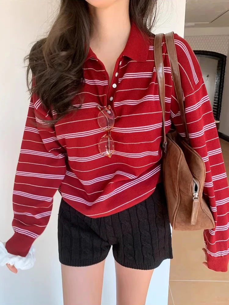Soft Loose Women's Ne Striped Knitwear Spring New American Retro Sle Comfortable Versatile Top for Young Women
Soft Loose Women's Ne Striped Knitwear Spring New American Retro Sle Comfortable Versatile Top for Young Women