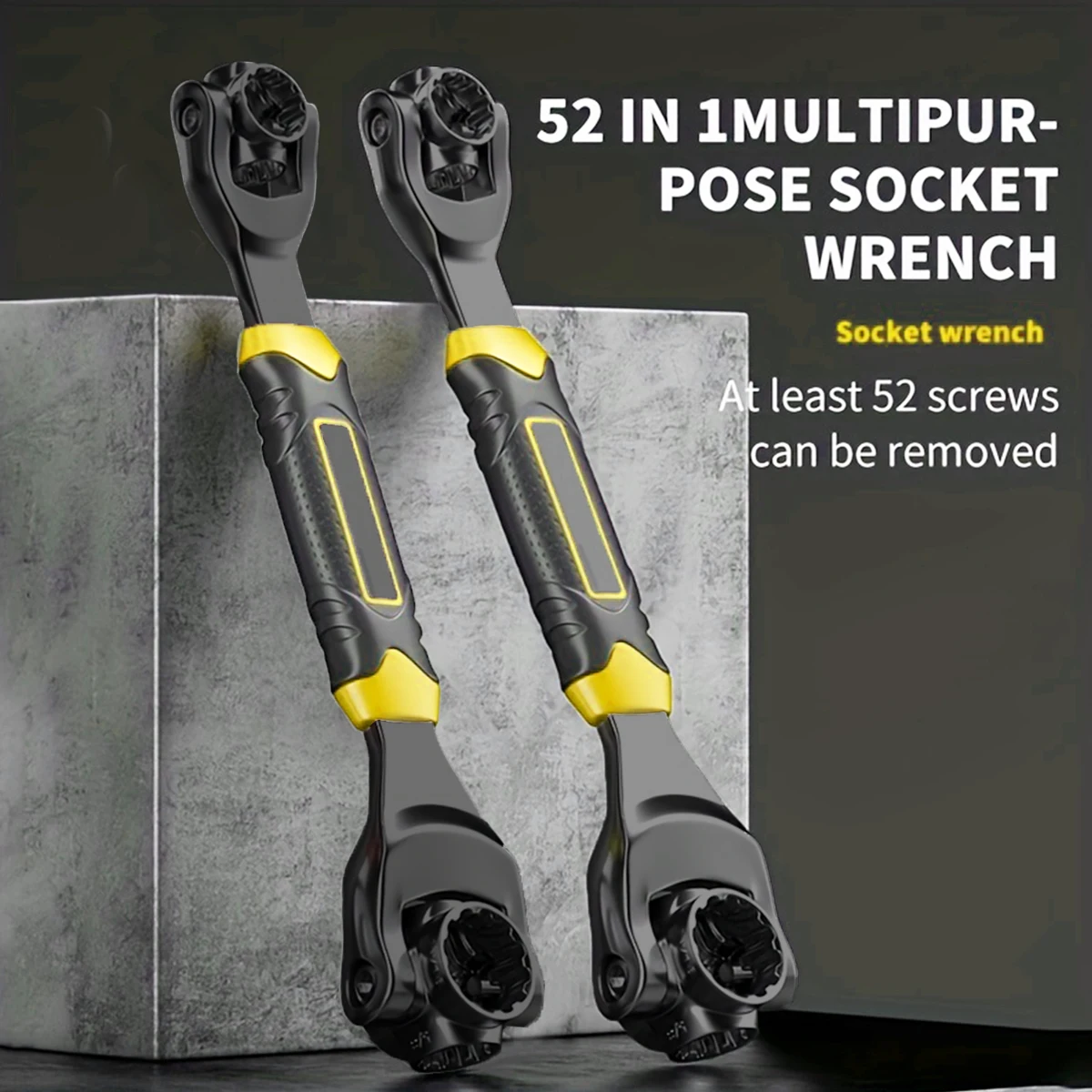 Wrench 52 in 1 non-slip rubber handle, 12-tooth multi-purpose socket wrench swivel bone design durable multi-function hand tool
Wrench 52 in 1 non-slip rubber handle, 12-tooth multi-purpose socket wrench swivel bone design durable multi-function hand tool
