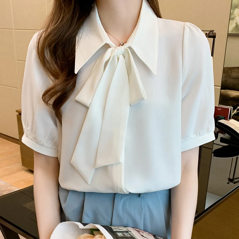 Spring Summer Chiffon Women's Bow Blouses 2025 New Short Sleeve Solid Workwear Office Lady Elegant Casual Loose Shirt Female
Spring Summer Chiffon Women's Bow Blouses 2025 New Short Sleeve Solid Workwear Office Lady Elegant Casual Loose Shirt Female
