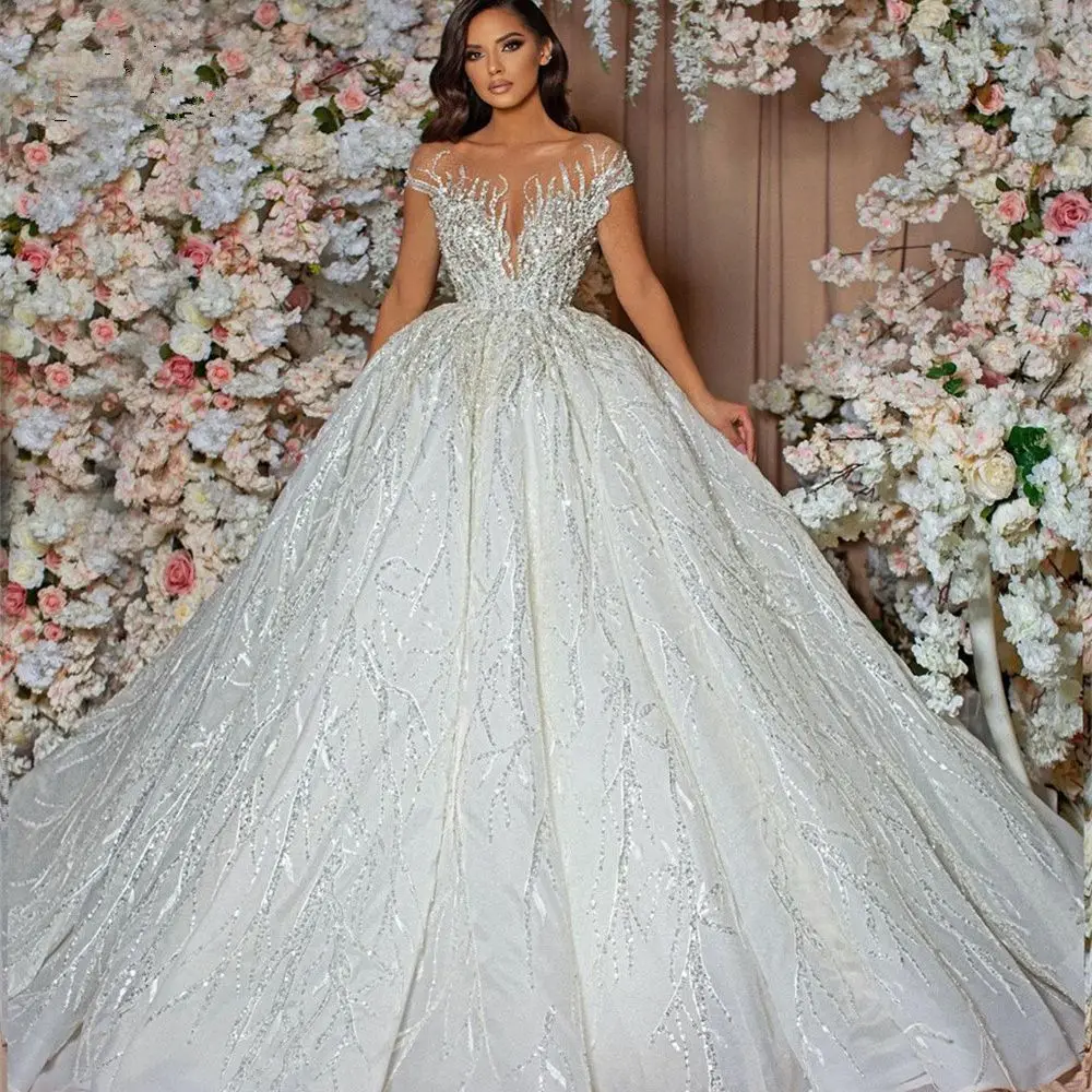 Luxury Princess Wedding Dress Exquisite Design Regular Sleeve Sexy Lace up Back Bridal Dress
Luxury Princess Wedding Dress Exquisite Design Regular Sleeve Sexy Lace up Back Bridal Dress