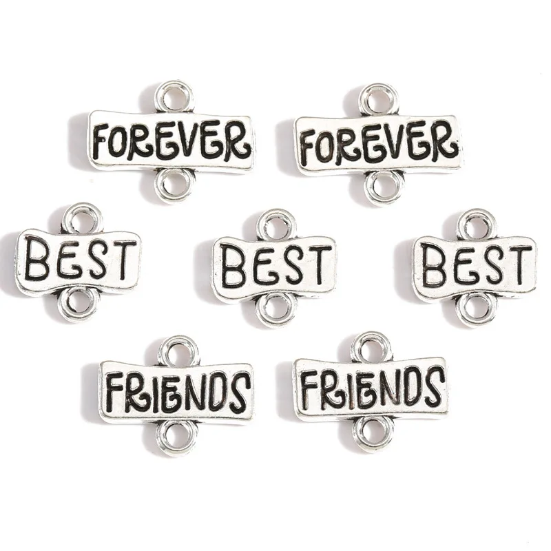 100PC/lot vintage silver Pendant Charm best friends hanging charms DIY Alloy jewelrys Fit For Bracelet Necklace keychains making
100PC/lot vintage silver Pendant Charm best friends hanging charms DIY Alloy jewelrys Fit For Bracelet Necklace keychains making