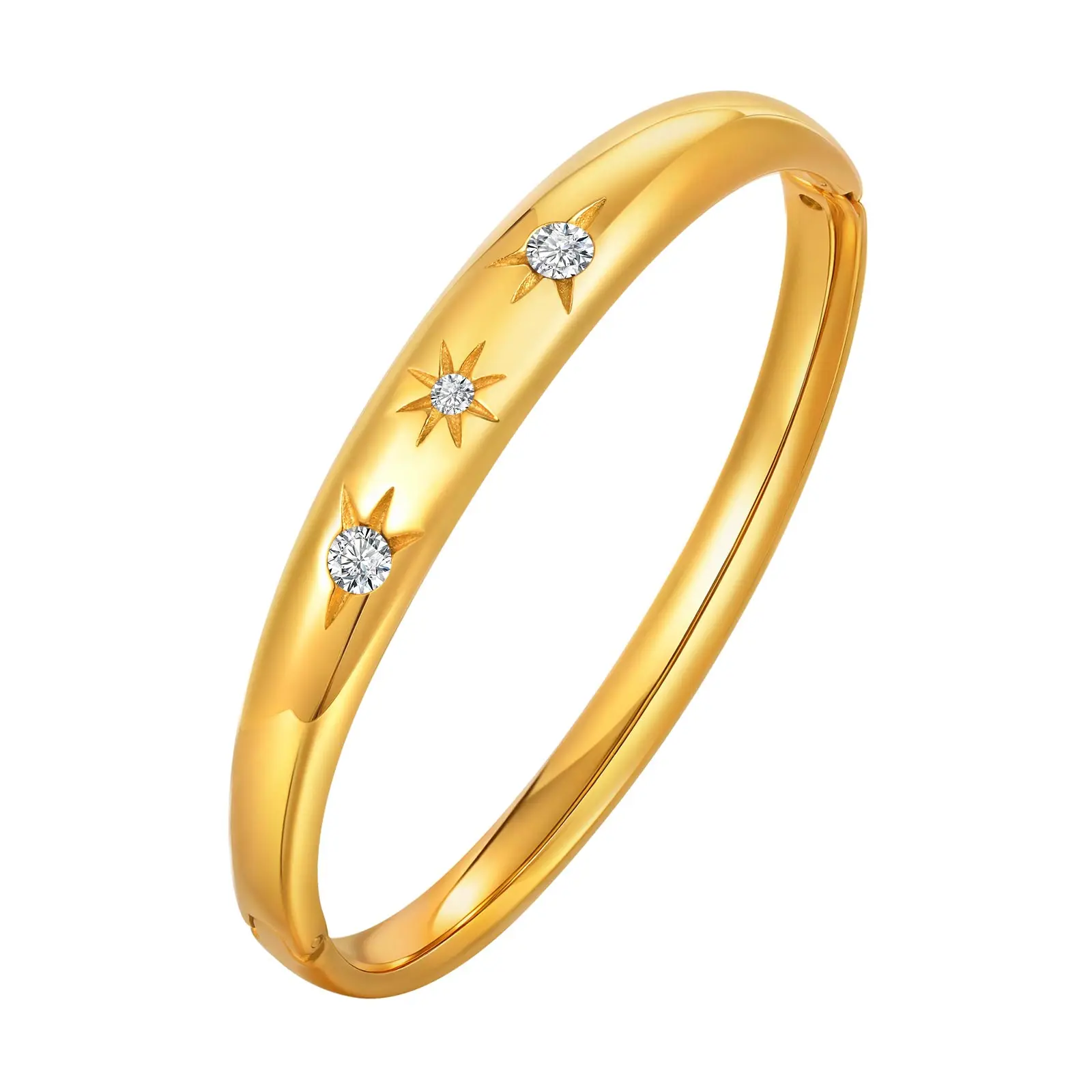 Exquisite Zircon Eight-pointed Star Openable Bangle Bracelet for Women,Gold Color Stainless Steel Bracelets,Fashion Jewelry Gift
Exquisite Zircon Eight-pointed Star Openable Bangle Bracelet for Women,Gold Color Stainless Steel Bracelets,Fashion Jewelry Gift