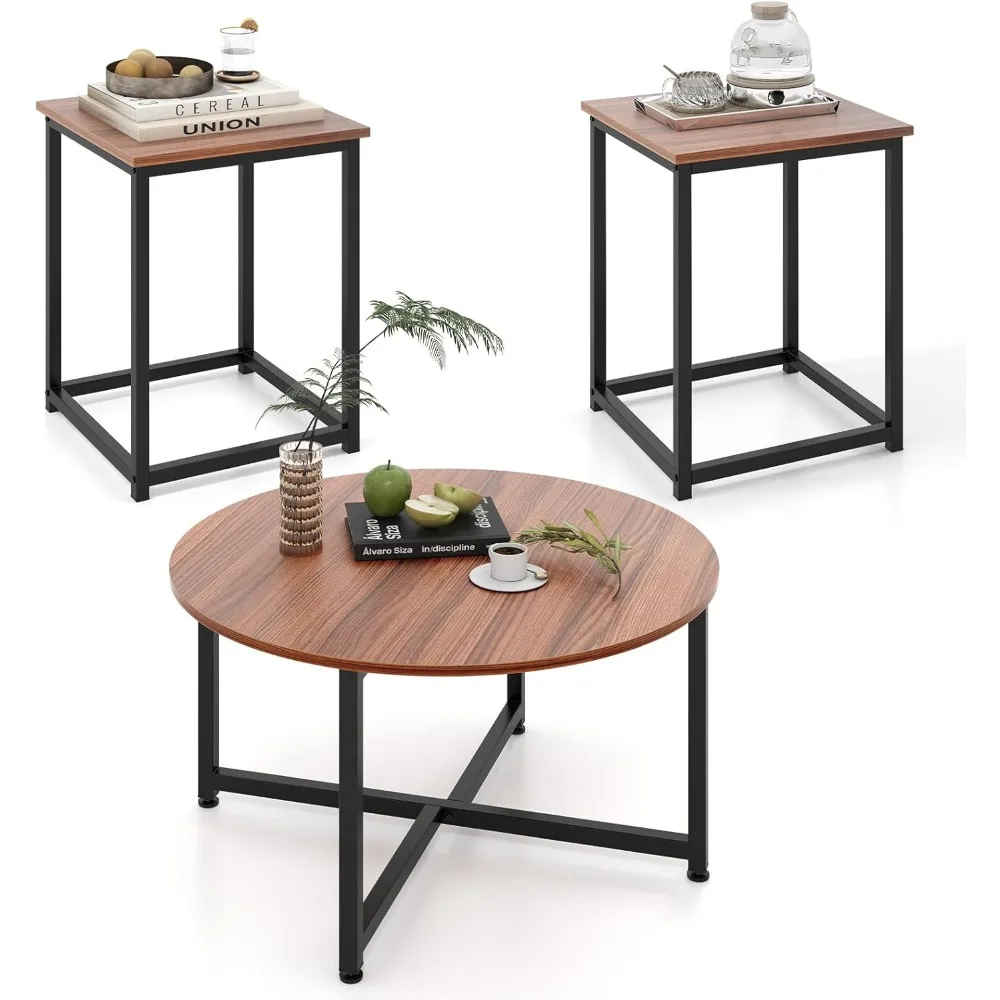 Round Nesting Table Set of 3, Farmhouse Coffee Table w/2 End Tables, Sturdy Metal Frame, 3-Piece Wooden Living Room Table
Round Nesting Table Set of 3, Farmhouse Coffee Table w/2 End Tables, Sturdy Metal Frame, 3-Piece Wooden Living Room Table