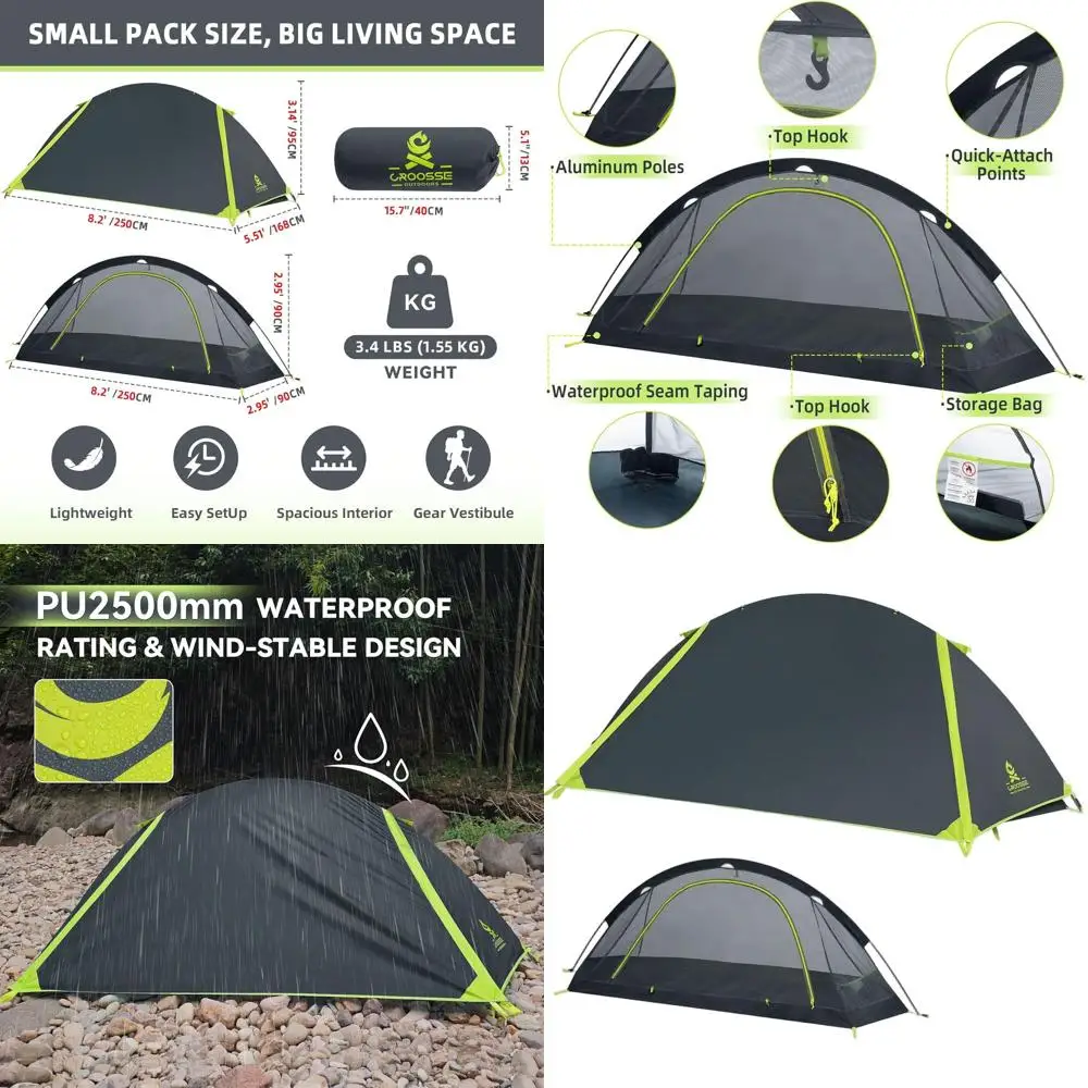 Легкая водонепроницаемая палатка для одного человека для приключений на свежем воздухе: идеально подходит для пеших прогулок, езды на велосипеде и кемпинга на мотоцикле
Легкая водонепроницаемая палатка для одного человека для приключений на свежем воздухе: идеально подходит для пеших прогулок, езды на велосипеде и кемпинга на мотоцикле