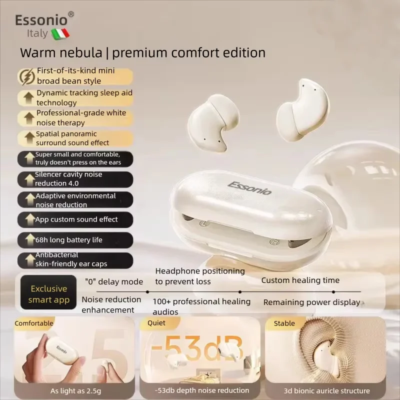 ESSONIO ES-i88 ANC Sleep TWS Earbuds Bluetooth 5.4 53dB Noise Cancelling Ultra-Thin Side Sleeper Invisible Mini Earphones
ESSONIO ES-i88 ANC Sleep TWS Earbuds Bluetooth 5.4 53dB Noise Cancelling Ultra-Thin Side Sleeper Invisible Mini Earphones