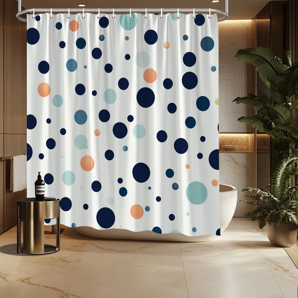 Retro Circles Shower Curtain - Navy Blue, Teal, Peach & Orange on White, Polyester, Fade-Resistant, Modern Bathroom Decor
Retro Circles Shower Curtain - Navy Blue, Teal, Peach & Orange on White, Polyester, Fade-Resistant, Modern Bathroom Decor