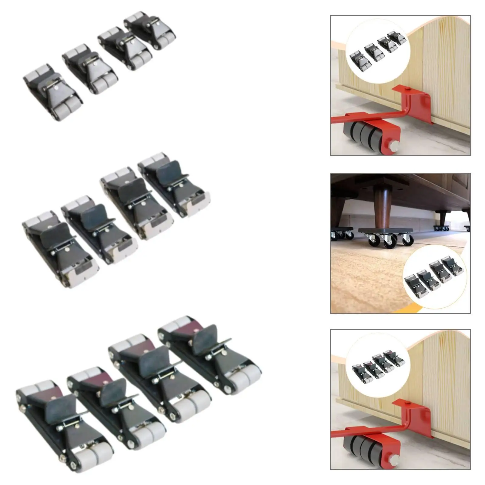 Steel Rubber Furniture Mover Set Automatic Clamping Rotating Wheels Lift Kit for Refrigerator Sofa Cabinet
Steel Rubber Furniture Mover Set Automatic Clamping Rotating Wheels Lift Kit for Refrigerator Sofa Cabinet