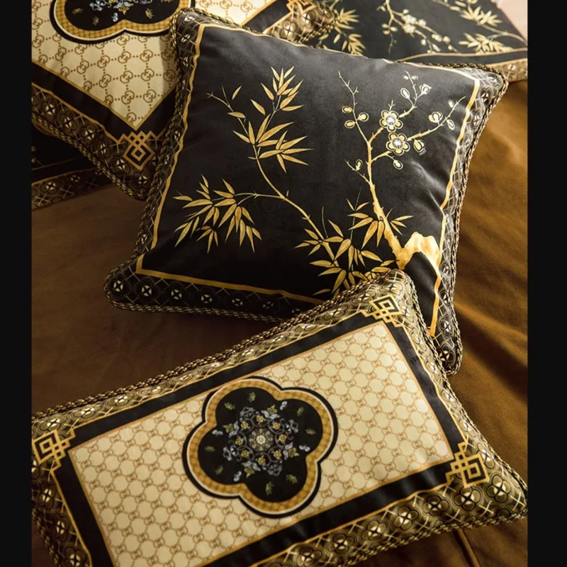 Retro Chinese Pillows Black Velvet Cushion Case Square Decorative Pillow Cover For Sofa Luxury Art Living Room Home Decoration
Retro Chinese Pillows Black Velvet Cushion Case Square Decorative Pillow Cover For Sofa Luxury Art Living Room Home Decoration