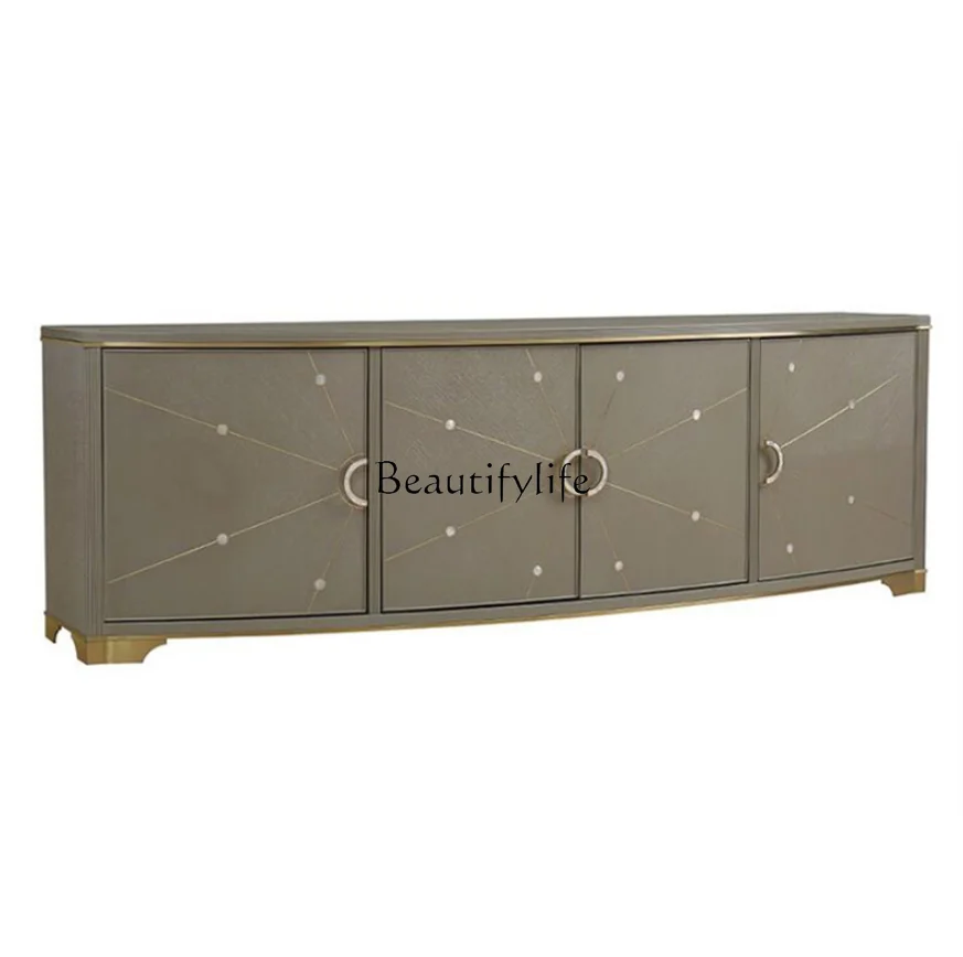 American solid wood champagne gold light luxury TV cabinet modern locker decorative cabinet
American solid wood champagne gold light luxury TV cabinet modern locker decorative cabinet