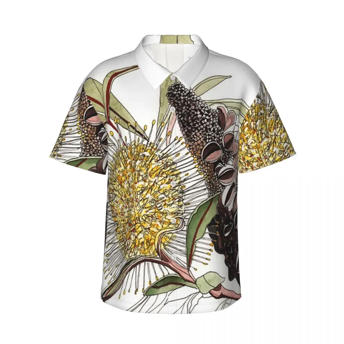 Banksia Flower Pod Australian Flora Yellow Men's Shirts Hawaiian Short Sleeve Shirt Funny Button Tops for Summer Beach
Banksia Flower Pod Australian Flora Yellow Men's Shirts Hawaiian Short Sleeve Shirt Funny Button Tops for Summer Beach