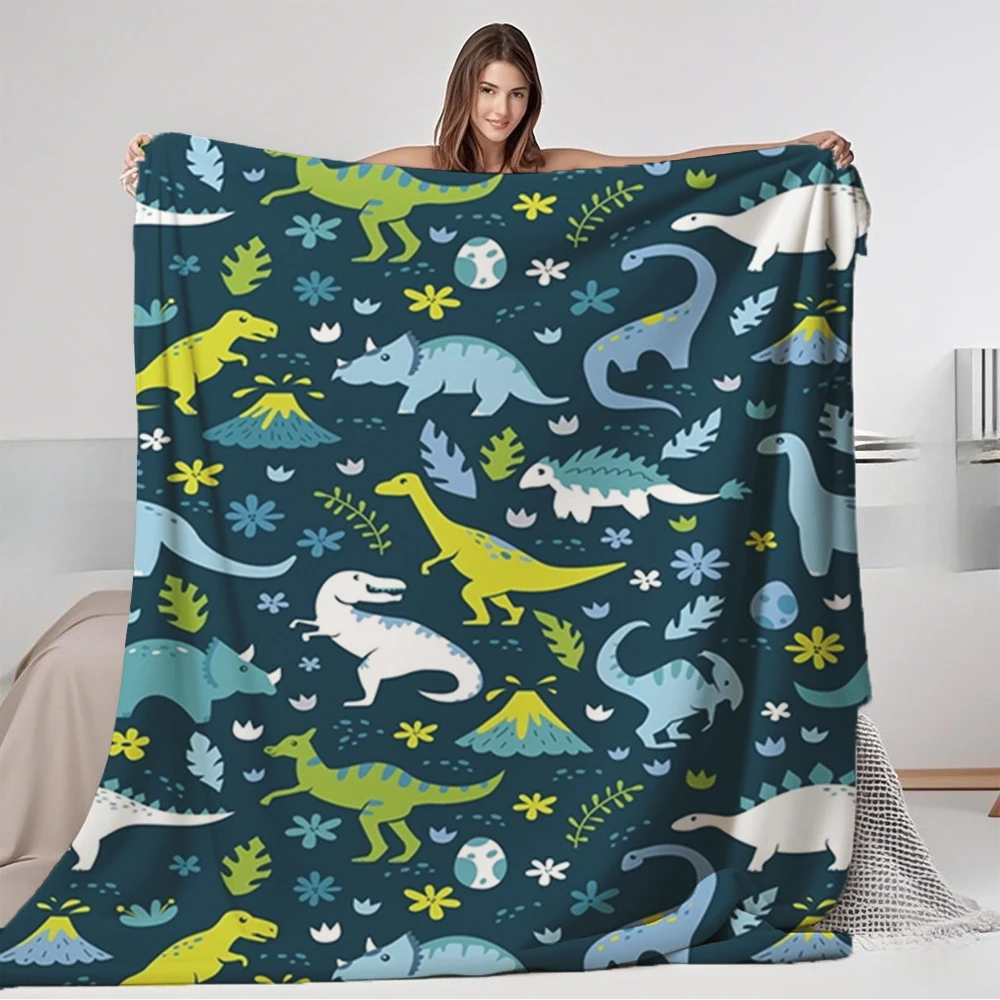 Flannel Soft Blanket Kawaii Dinosaurs In Blue With Anti-pilling Breathable Modern Minimalist Pattern Bedsheet Knit Throw
Flannel Soft Blanket Kawaii Dinosaurs In Blue With Anti-pilling Breathable Modern Minimalist Pattern Bedsheet Knit Throw