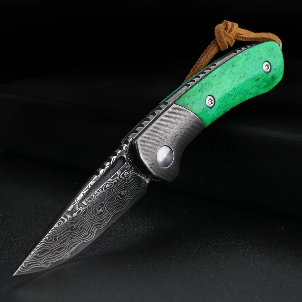 Mini Damascus steel folding knife, high hardness pocket knife, keychain disassembly, express knife
Mini Damascus steel folding knife, high hardness pocket knife, keychain disassembly, express knife