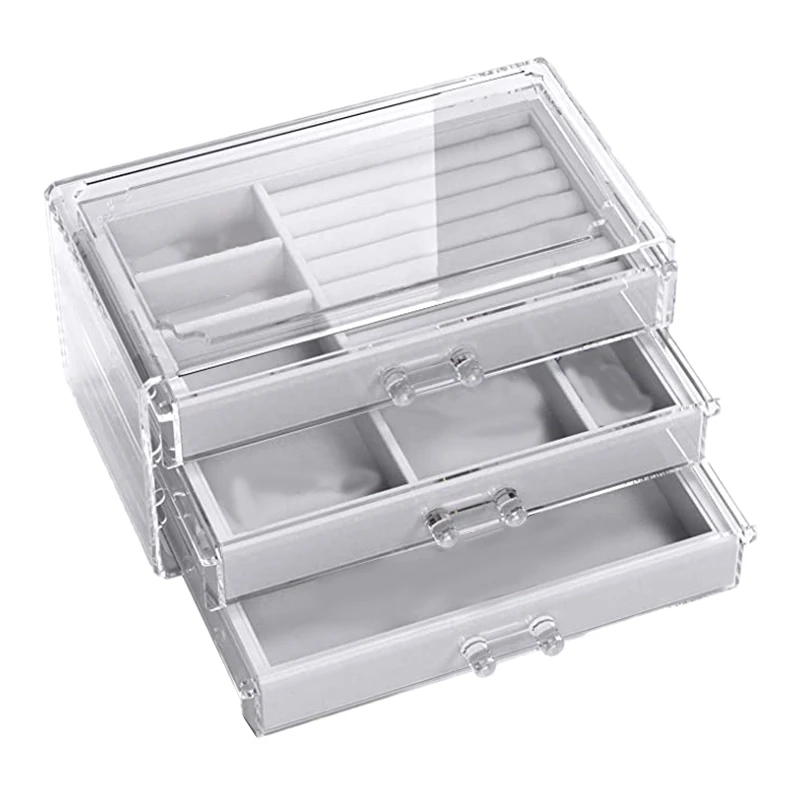 Acrylic Jewelry Box Transparent Jewelry Storage Box Earrings Ring Necklace Bracelet Bracelet Display Rack Jewelry Finishing
Acrylic Jewelry Box Transparent Jewelry Storage Box Earrings Ring Necklace Bracelet Bracelet Display Rack Jewelry Finishing