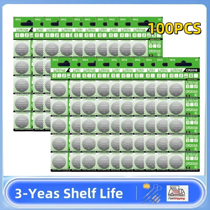 100pcs CR2016 Button Batteries CR2016 BR2016 DL2016 Cell Coin Lithium Battery 3V CR 2016 For Watch Electronic
100pcs CR2016 Button Batteries CR2016 BR2016 DL2016 Cell Coin Lithium Battery 3V CR 2016 For Watch Electronic