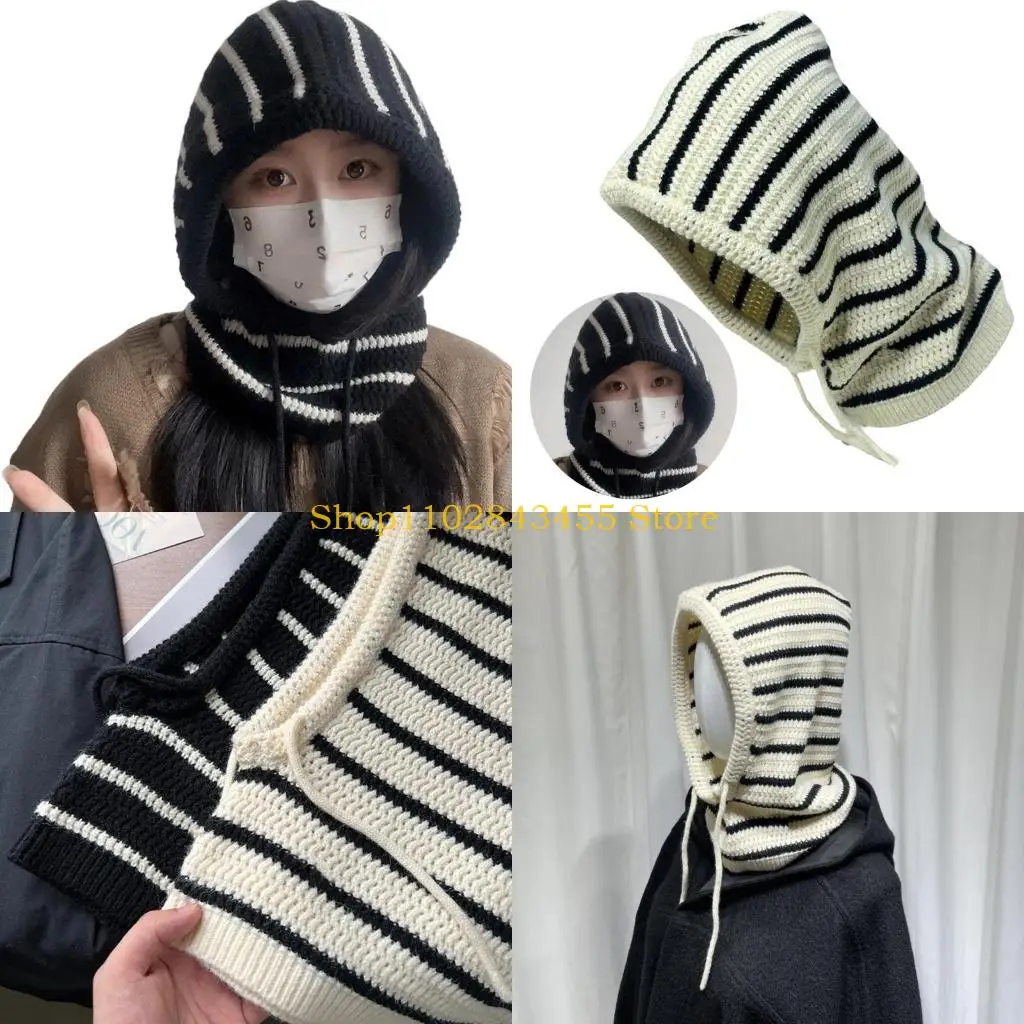 49MC 2in1 Winter Warm Beanie Hat for Women Knit Striped Balaclava Hat Outdoor Activity Scarf Cap Windproof Pullover Shawl Hat
49MC 2in1 Winter Warm Beanie Hat for Women Knit Striped Balaclava Hat Outdoor Activity Scarf Cap Windproof Pullover Shawl Hat
