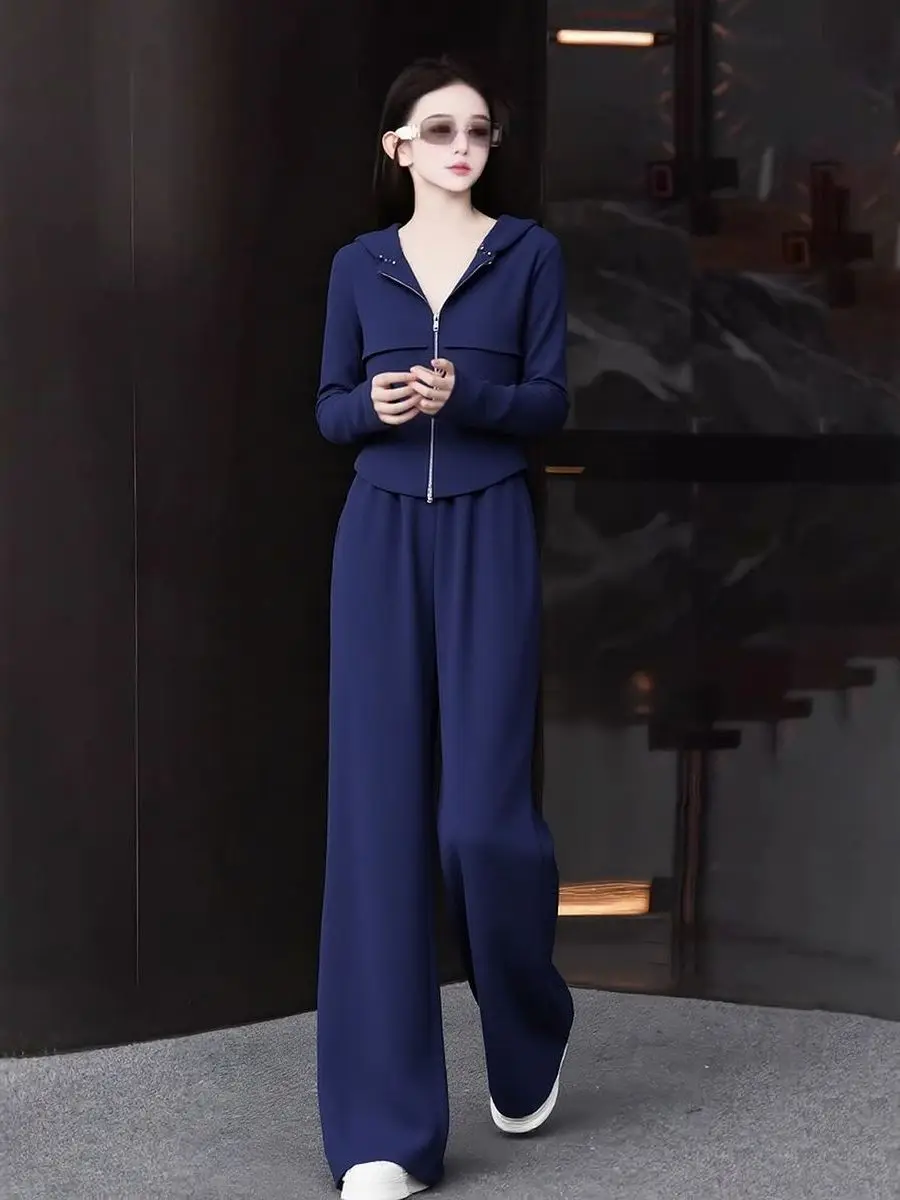 2026 Spring New Casual Fashion Hooded Zipper Sweatshirt Wide Leg Pants Set Women High Level Simple Elegant Slimming
2026 Spring New Casual Fashion Hooded Zipper Sweatshirt Wide Leg Pants Set Women High Level Simple Elegant Slimming