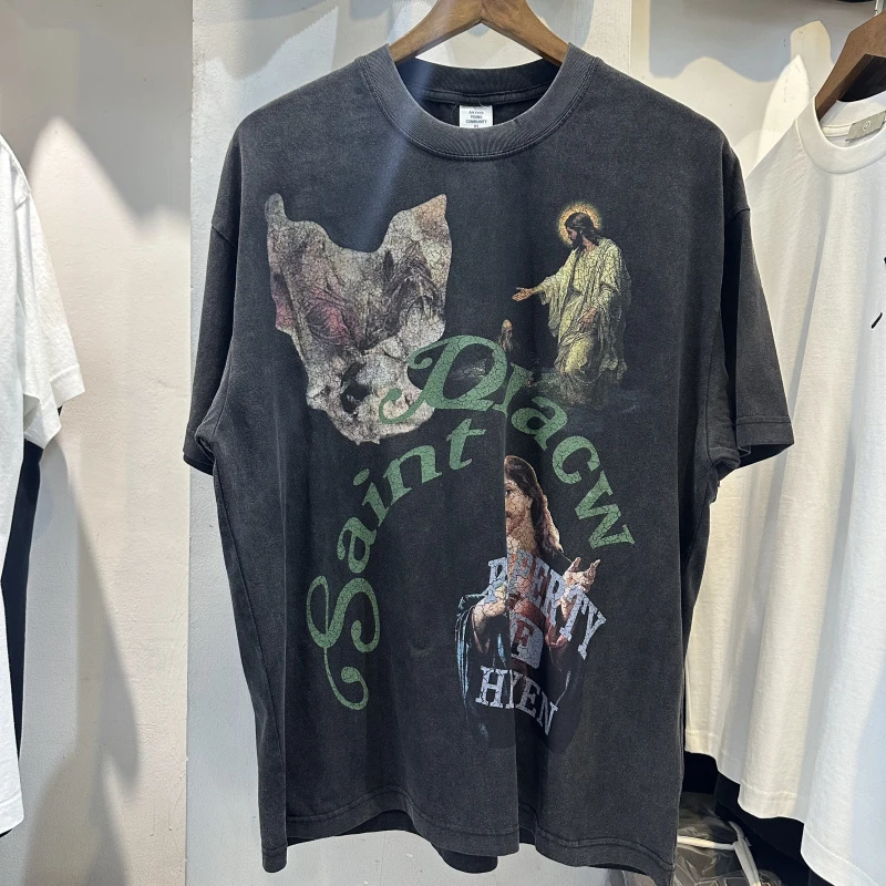 Oversize Summer 2025 New Tee American Street Vintage Print Men Women Loose Washed Short Sleeved T-shirts Ccotton Round-Neck Tops
Oversize Summer 2025 New Tee American Street Vintage Print Men Women Loose Washed Short Sleeved T-shirts Ccotton Round-Neck Tops