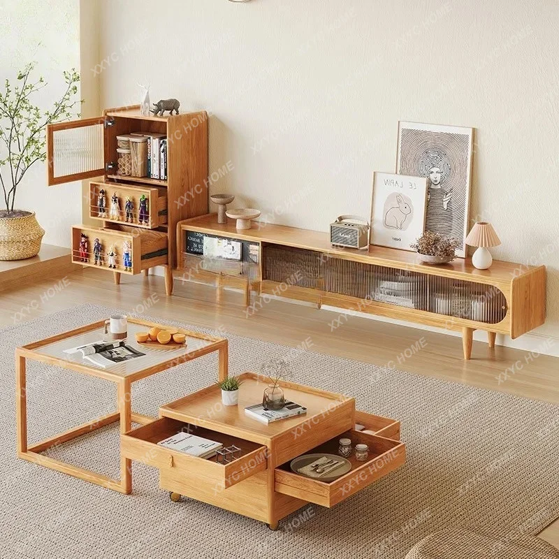 Solid Wood Living Room Square Combination Coffee Table Movable Storage Coffee Table Set
Solid Wood Living Room Square Combination Coffee Table Movable Storage Coffee Table Set