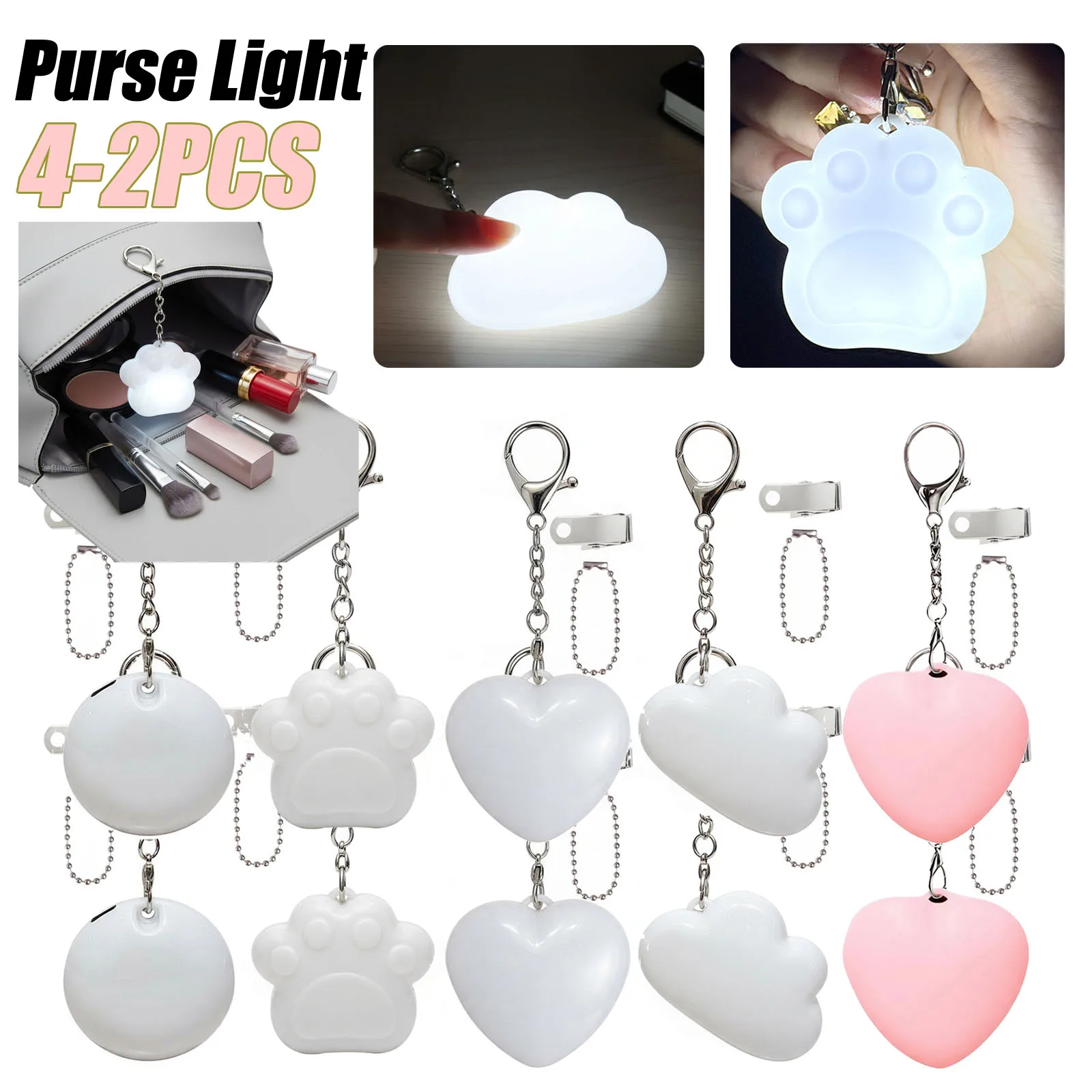 4-2 шт. кошелек с сенсорной активацией, подвесной ночник, кошачья лапа/белое облако/круг/сердце, светильники для женщин и девочек, рюкзак, сумки
4-2 шт. кошелек с сенсорной активацией, подвесной ночник, кошачья лапа/белое облако/круг/сердце, светильники для женщин и девочек, рюкзак, сумки