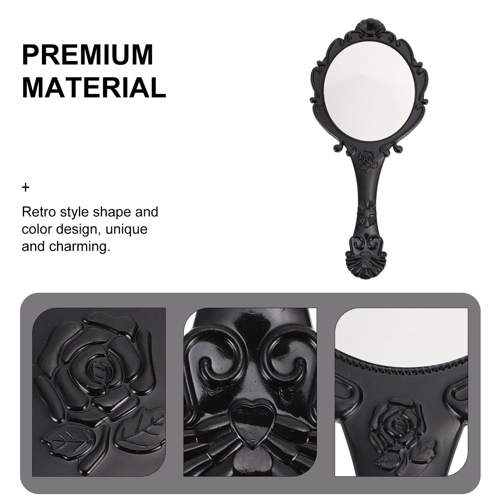 2Pcs Retro Handheld Makeup Mirror Vintage Style Vanity Mirror Portable Travel Beauty Accessory Makeup Accessory
2Pcs Retro Handheld Makeup Mirror Vintage Style Vanity Mirror Portable Travel Beauty Accessory Makeup Accessory