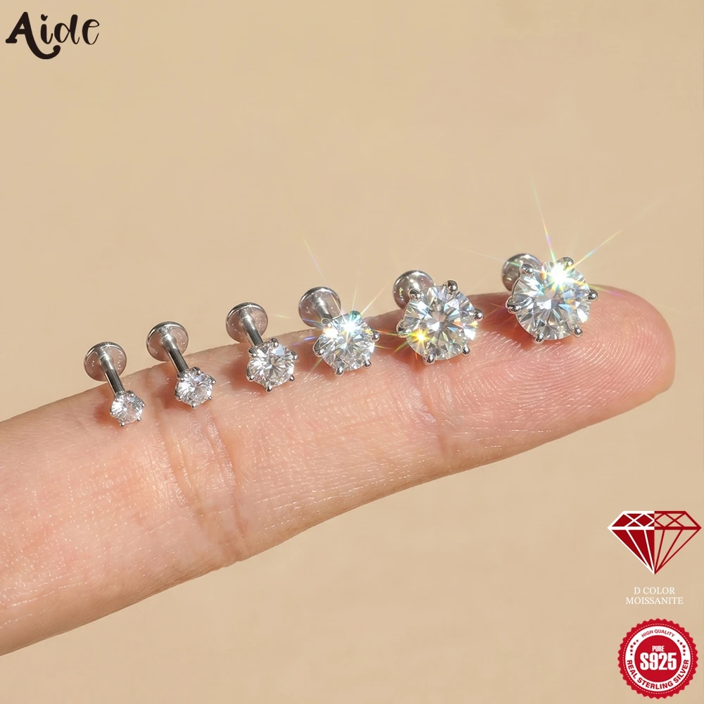 Aide S925 Sterling Silver Hypoallergenic Six Prong Moissanite Piercing Studs Screw Back Cartilage Earrings for Sensitive Ears
Aide S925 Sterling Silver Hypoallergenic Six Prong Moissanite Piercing Studs Screw Back Cartilage Earrings for Sensitive Ears