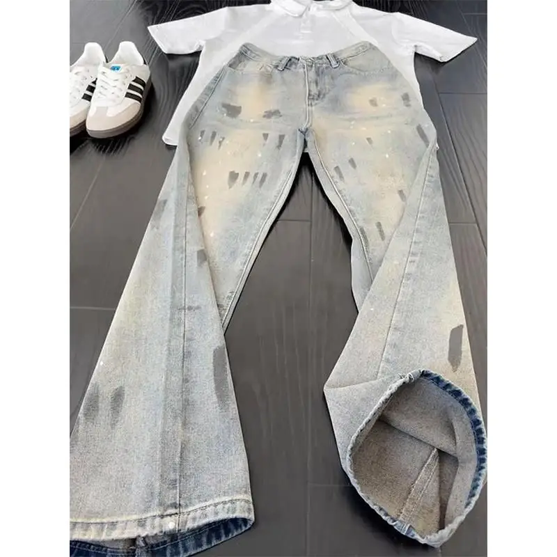 Мужские свободные прямые джинсы American High Street, летние дизайнерские брюки Sense Cleanfit, смесь хлопка и полиэстера, подставка
Мужские свободные прямые джинсы American High Street, летние дизайнерские брюки Sense Cleanfit, смесь хлопка и полиэстера, подставка