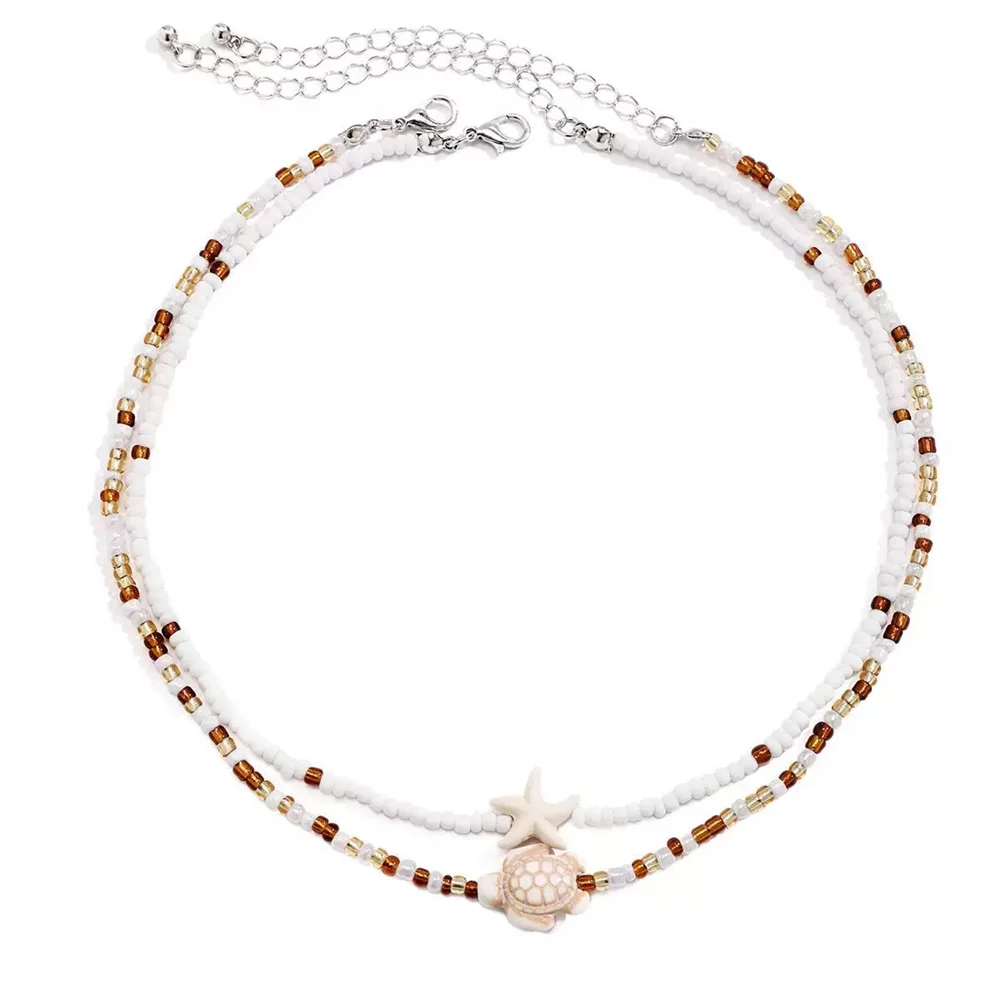 2 Piece Bohemian Summer Marine Biology Sea Turtle Sea Star Round Beads Chain Beach Necklaces For Women Jewelry Sets Decoration
2 Piece Bohemian Summer Marine Biology Sea Turtle Sea Star Round Beads Chain Beach Necklaces For Women Jewelry Sets Decoration